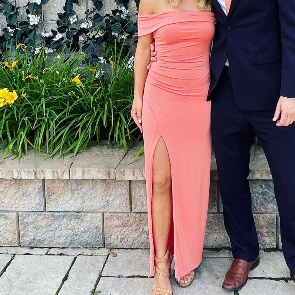 Long dress in sherbert/peach